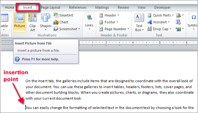how do i add numbers to a picture in word