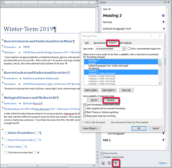 restrict data annotations