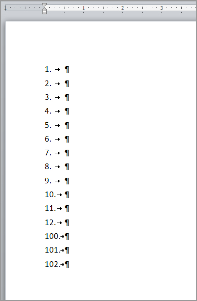 Why Does The Margin On A Numbered List Over 99 Become Large 07 Word Wyzant Ask An Expert